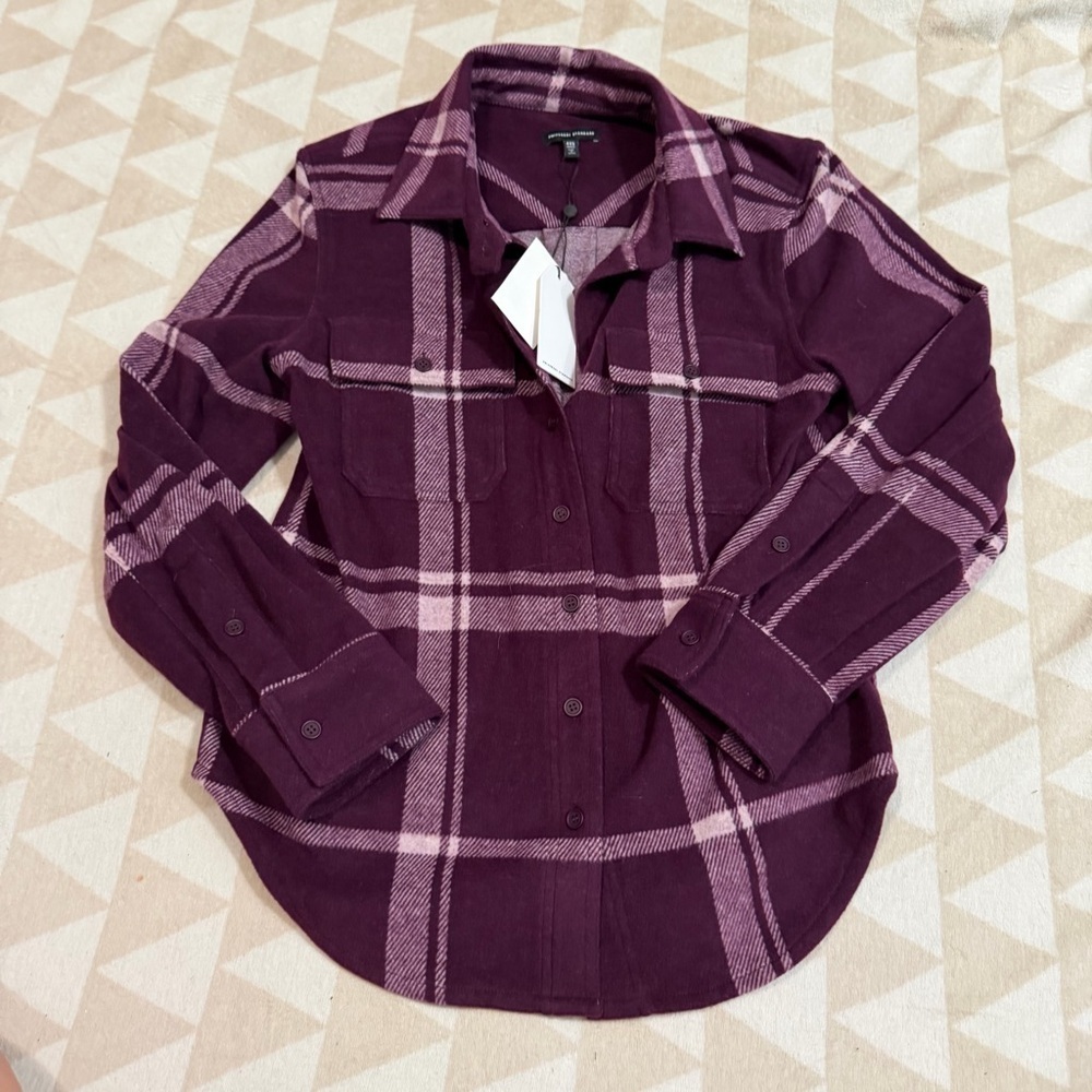 Universal standard purple plaid  Maine Stretch Flannel Shirt